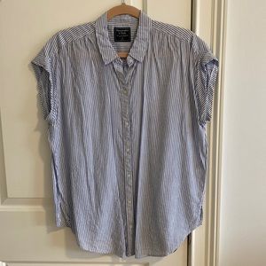 Abercrombie Striped Button Down Short Sleeve Top